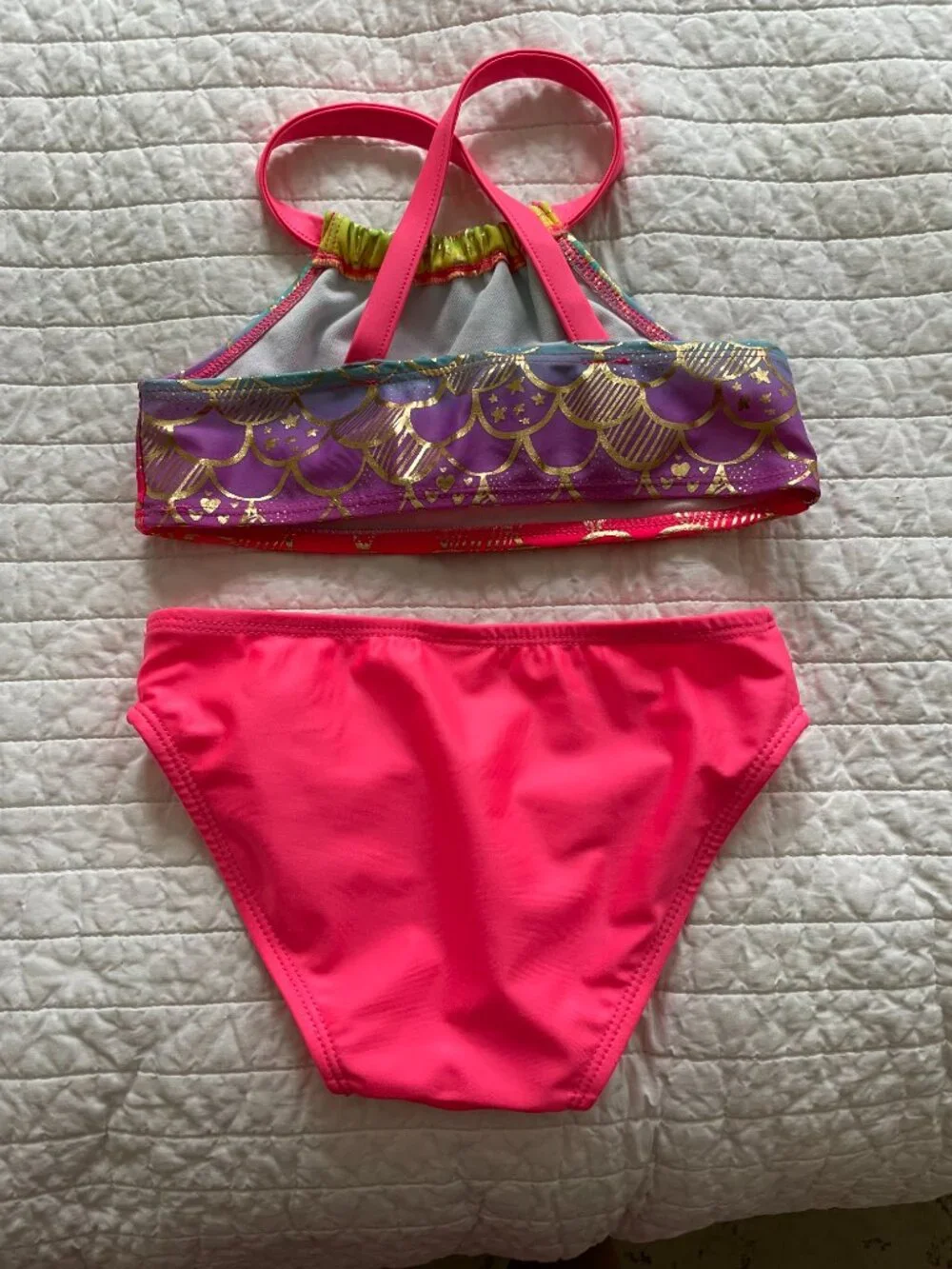 Cat & Jack Girls Mermaid Scale Two-Piece Swimsuit 4T